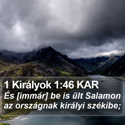 1 Királyok 1:46 KAR Bible Verse Image