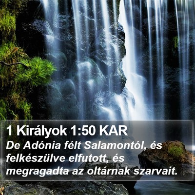 1 Királyok 1:50 KAR Bible Verse Image