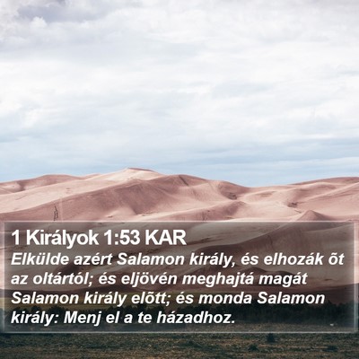 1 Királyok 1:53 KAR Bible Verse Image