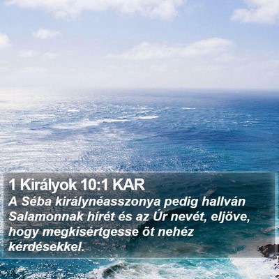 1 Királyok 10:1 KAR Bible Verse Image