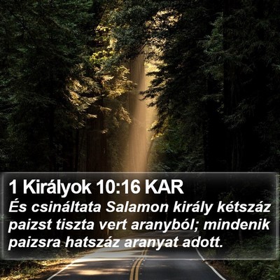 1 Királyok 10:16 KAR Bible Verse Image