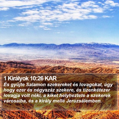 1 Királyok 10:26 KAR Bible Verse Image
