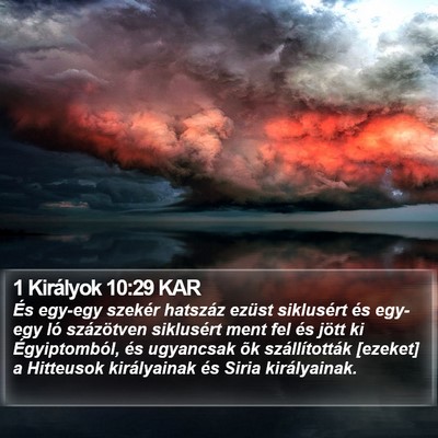 1 Királyok 10:29 KAR Bible Verse Image