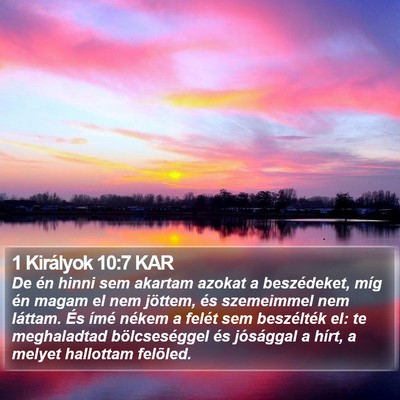 1 Királyok 10:7 KAR Bible Verse Image