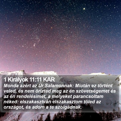 1 Királyok 11:11 KAR Bible Verse Image