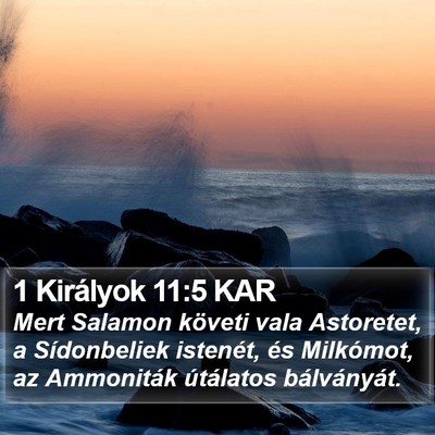1 Királyok 11:5 KAR Bible Verse Image