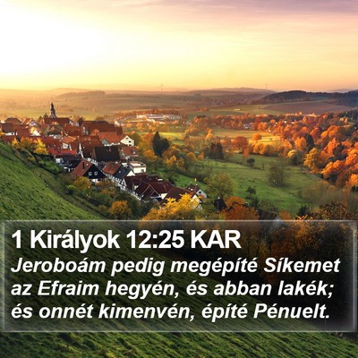 1 Királyok 12:25 KAR Bible Verse Image