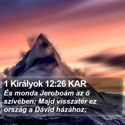 1 Királyok 12:26 KAR Bible Verse Image