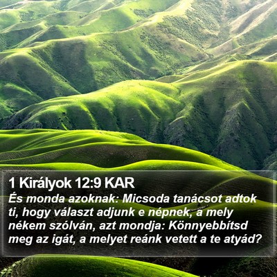 1 Királyok 12:9 KAR Bible Verse Image