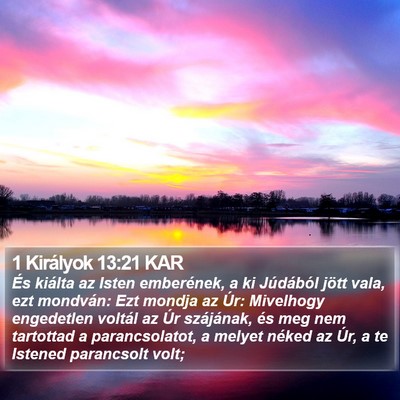 1 Királyok 13:21 KAR Bible Verse Image