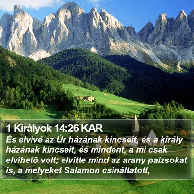 1 Királyok 14:26 KAR Bible Verse Image