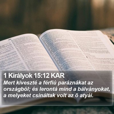 1 Királyok 15:12 KAR Bible Verse Image