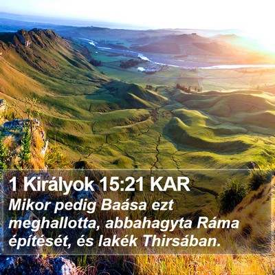 1 Királyok 15:21 KAR Bible Verse Image