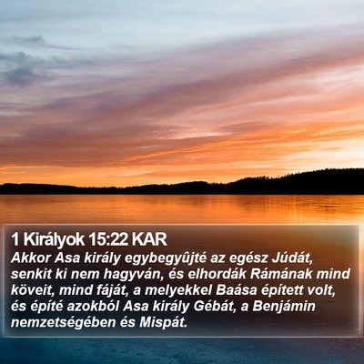 1 Királyok 15:22 KAR Bible Verse Image