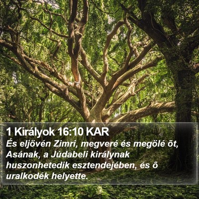 1 Királyok 16:10 KAR Bible Verse Image