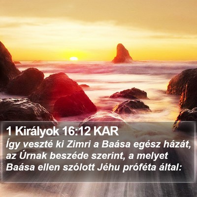 1 Királyok 16:12 KAR Bible Verse Image
