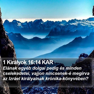 1 Királyok 16:14 KAR Bible Verse Image