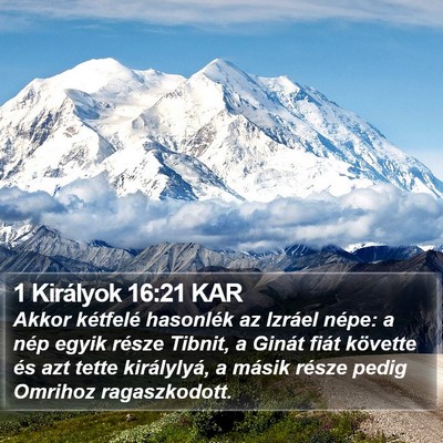 1 Királyok 16:21 KAR Bible Verse Image