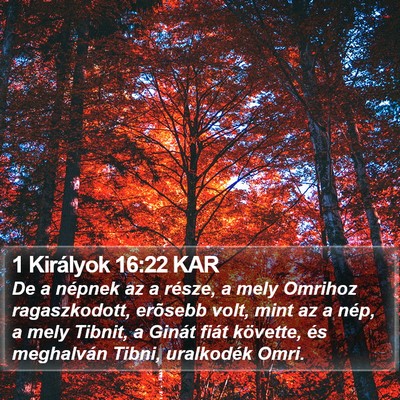 1 Királyok 16:22 KAR Bible Verse Image