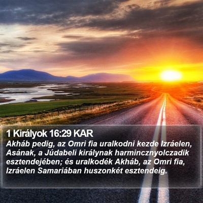 1 Királyok 16:29 KAR Bible Verse Image