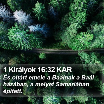 1 Királyok 16:32 KAR Bible Verse Image
