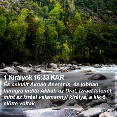 1 Királyok 16:33 KAR Bible Verse Image