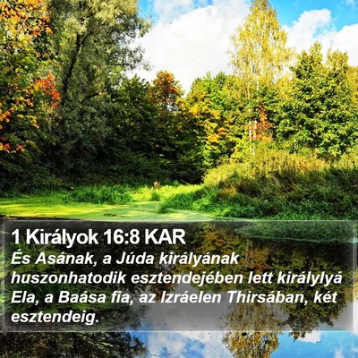 1 Királyok 16:8 KAR Bible Verse Image