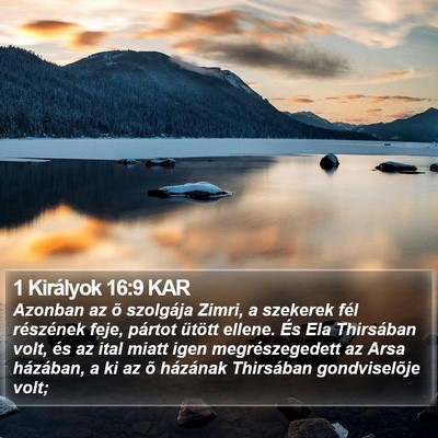 1 Királyok 16:9 KAR Bible Verse Image