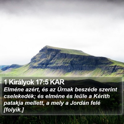 1 Királyok 17:5 KAR Bible Verse Image