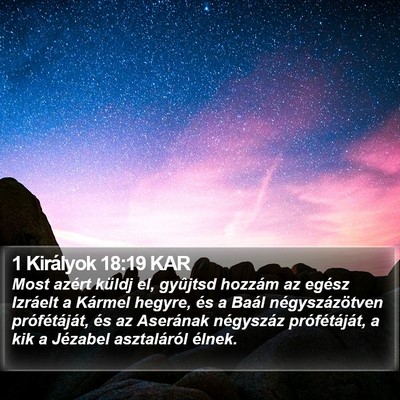 1 Királyok 18:19 KAR Bible Verse Image