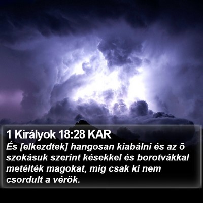 1 Királyok 18:28 KAR Bible Verse Image