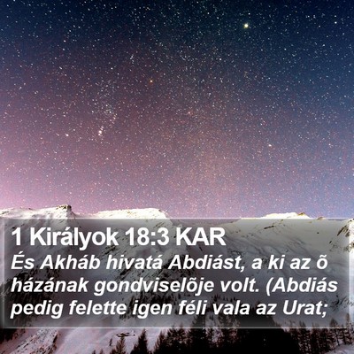 1 Királyok 18:3 KAR Bible Verse Image