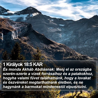 1 Királyok 18:5 KAR Bible Verse Image