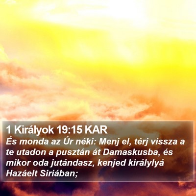 1 Királyok 19:15 KAR Bible Verse Image
