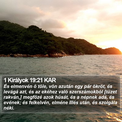 1 Királyok 19:21 KAR Bible Verse Image