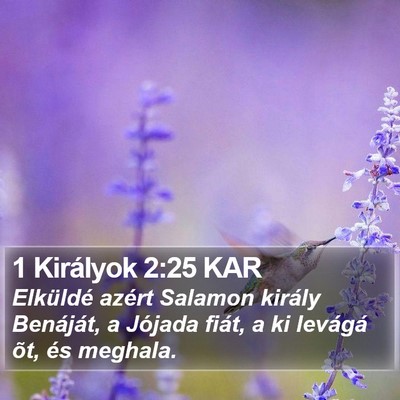 1 Királyok 2:25 KAR Bible Verse Image