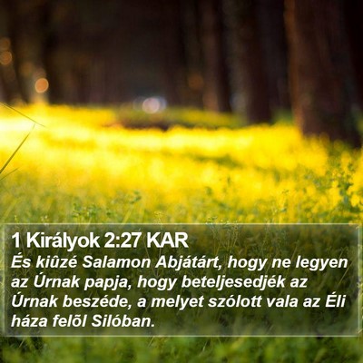 1 Királyok 2:27 KAR Bible Verse Image