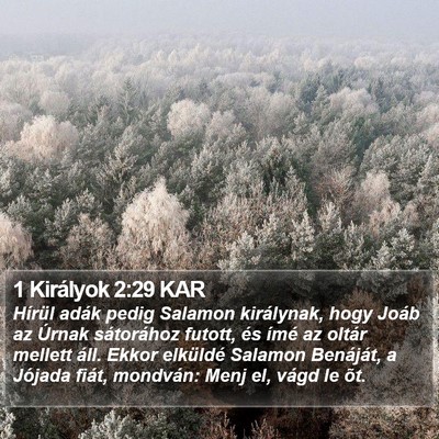 1 Királyok 2:29 KAR Bible Verse Image