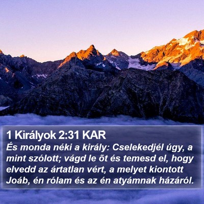 1 Királyok 2:31 KAR Bible Verse Image