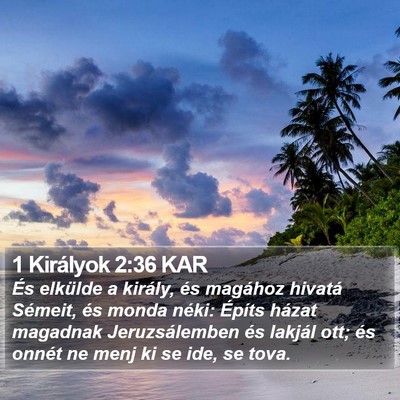 1 Királyok 2:36 KAR Bible Verse Image