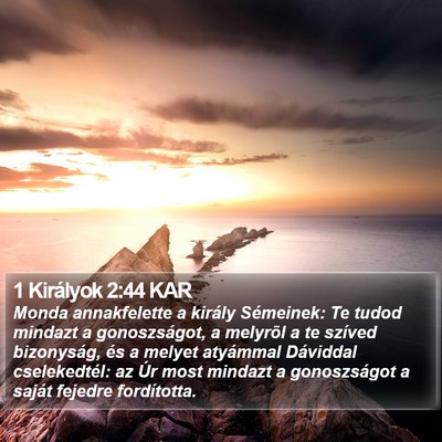 1 Királyok 2:44 KAR Bible Verse Image