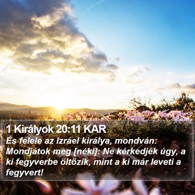 1 Királyok 20:11 KAR Bible Verse Image