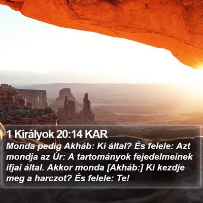 1 Királyok 20:14 KAR Bible Verse Image