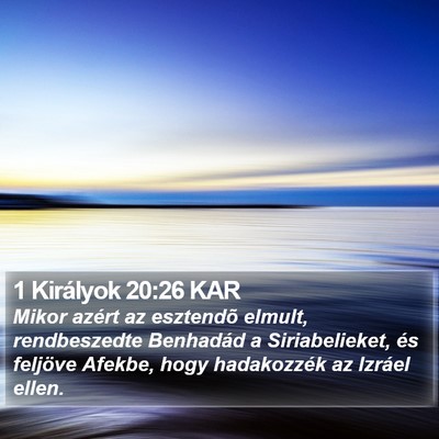 1 Királyok 20:26 KAR Bible Verse Image