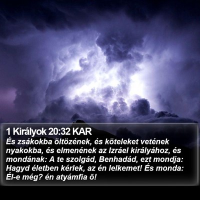 1 Királyok 20:32 KAR Bible Verse Image