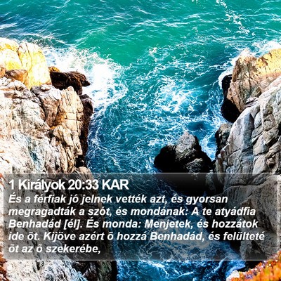 1 Királyok 20:33 KAR Bible Verse Image