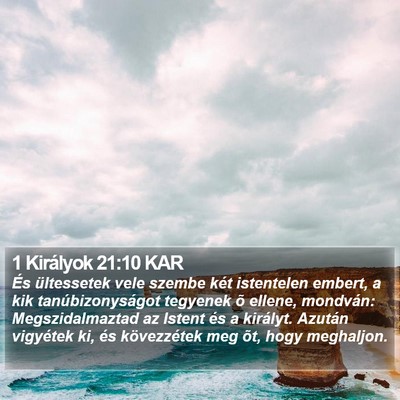 1 Királyok 21:10 KAR Bible Verse Image