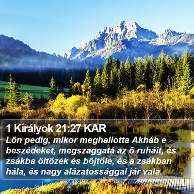 1 Királyok 21:27 KAR Bible Verse Image