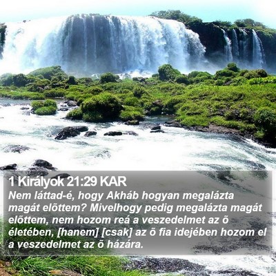 1 Királyok 21:29 KAR Bible Verse Image