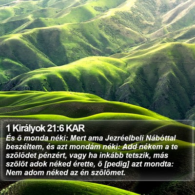 1 Királyok 21:6 KAR Bible Verse Image